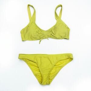 💙3 for $15 Xhilaration Vibrant Yellow Ribbed Padded Bikini